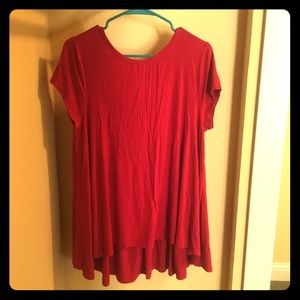 Long Red loose shirt